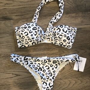 Onia Alice Printed Pique bikini. NWT
